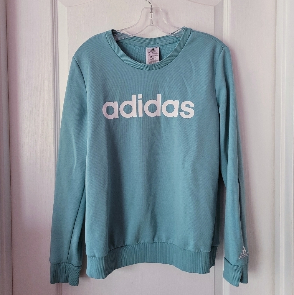 Adidas Women's Logo Sweatshirt Blue Green Size Medium